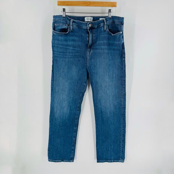 FRAME Le High Straight Medium Wash High Rise Jeans Women’s Size 33 - Picture 1 of 7